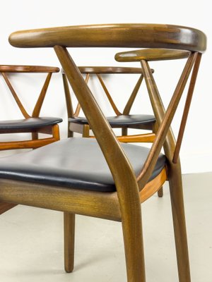 Mod. 255 Dining Chairs by Henning Kjaernulf for Bruno Hansen, 1960s, Set of 4-QEQ-2018306