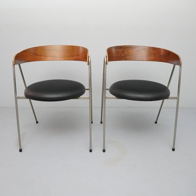 Mod. 702/2 Chairs in Rosewood, Leather & Steel by Roland Rainer for Wilkhahn, 1965, Set of 2-RST-1166548