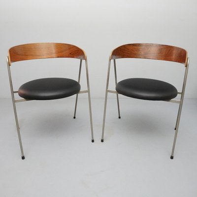 Mod. 702/2 Chairs in Rosewood, Leather & Steel by Roland Rainer for Wilkhahn, 1965, Set of 2-RST-1166548