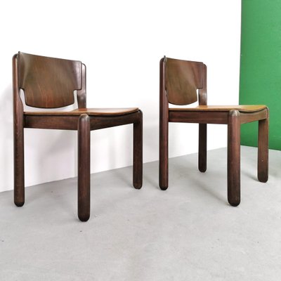 Model 122 Chairs in Walnut and Leather by Vico Magistretti for Cassina, 1967, Set of 4-PRS-1749440