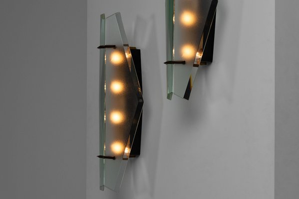 Model 1943 Sconces attributed to Max Ingrand for Fontana Arte, Italy, 1961, Set of 2-NVG-2018632