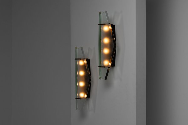 Model 1943 Sconces attributed to Max Ingrand for Fontana Arte, Italy, 1961, Set of 2-NVG-2018632