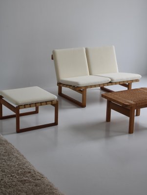 Model 211 2-Seat Sofa in Oak by Børge Mogensen for for Fredericia Chair Factory, 1956, Set of 2-WRF-1142938