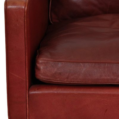 Model 2207 Lounge Chair in Indian Red Anilin Leather by Børge Mogensen, 1990s-MTD-1769482