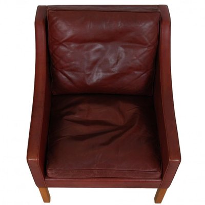 Model 2207 Lounge Chair in Indian Red Anilin Leather by Børge Mogensen, 1990s-MTD-1769482