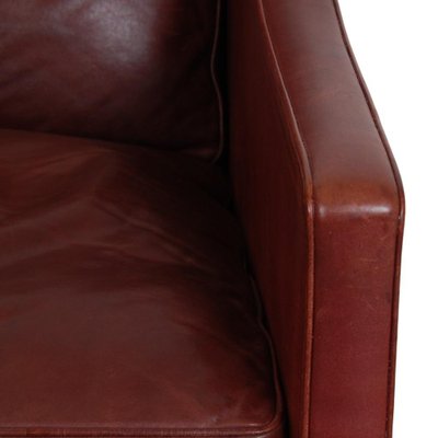 Model 2207 Lounge Chair in Indian Red Anilin Leather by Børge Mogensen, 1990s-MTD-1769482