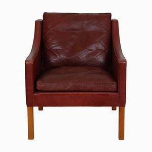 Model 2207 Lounge Chair in Indian Red Anilin Leather by Børge Mogensen, 1990s-MTD-1769482