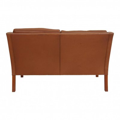 Model 2208 2-Seater Sofa in Brown Leather by Børge Mogensen for Fredericia, 1980s-MTD-1400773