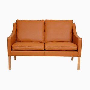 Model 2208 2-Seater Sofa in Cognac Bison Leather by Børge Mogensen for Fredericia-MTD-1400820