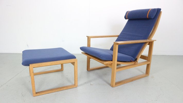 Model 2254 Lounge Chair and 2248 Footstool attributed to Børge Mogensen for Fredericia, Denmark, 1950s, Set of 2-DT-2026196