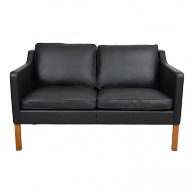 Model 2322 2-Seater Sofa in Black Bison Leather by Børge Mogensen for Fredericia-MTD-1400816