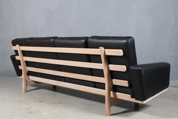 Model 236/4 Oak and Leather Sofa by Hans J. Wegner for Getama, 1960s-HJB-560744