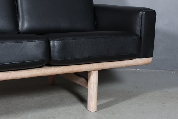 Model 236/4 Oak and Leather Sofa by Hans J. Wegner for Getama, 1960s-HJB-560744