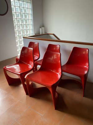 Model 290 Dining Chairs by Steen Østergaard for Cado, 1960s, Set of 5-QVY-1749878