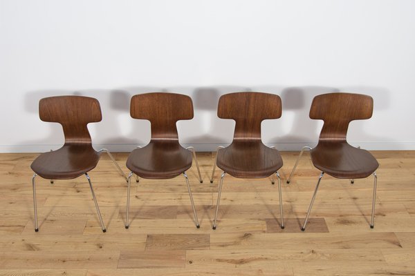 Model 3103 Dining Chairs by Arne Jacobsen for Fritz Hansen, 1970s, Set of 4-NIT-1638323