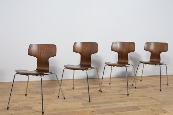 Model 3103 Dining Chairs by Arne Jacobsen for Fritz Hansen, 1970s, Set of 4-NIT-1638323