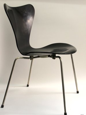 Model 3107 Black Chair by Arne Jacobsen for Fritz Hansen, 1950s-SY-1806321