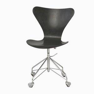 Model 3107 Desk Chair with Wheels by Arne Jacobsen for Fritz Hansen, Denmark, 1955-LOB-1255434