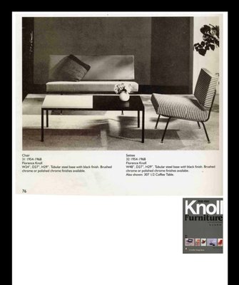 Model 32 Blue Sofa by Florence Knoll Bassett for Knoll Inc./Knoll International, 1960s-AVC-562879