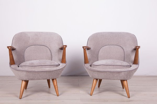 Model 345 Armchairs by J. Jędrychowicz & K. Racinowski for Poznan Furniture Factory, 1950s, Set of 2-NIT-784623