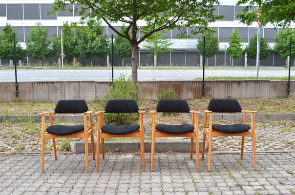 Model 411 Armchair by Hartmut Lohmeyer for Wilkhahn, 1950s, Set of 4-UF-1374412