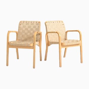 Model 45 Lounge Chairs by Alvar Aalto for Artek, Set of 2-QWP-1226561