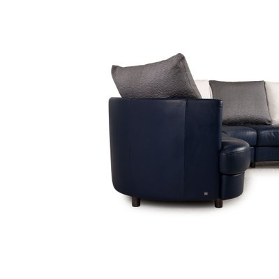 Model 4500 Corner Sofa in Dark Blue Leather from Rolf Benz-RQW-1748345