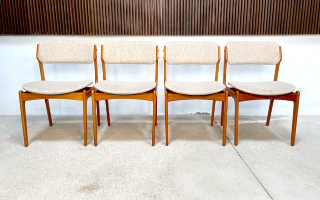 Model 49 Dining Chairs in Teak by Erik Buch for O.D. Møbler, Denmark, 1960s, Set of 4-JP-1374895