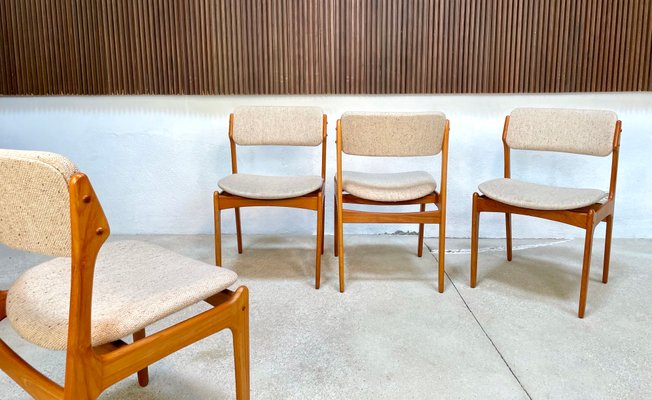 Model 49 Dining Chairs in Teak by Erik Buch for O.D. Møbler, Denmark, 1960s, Set of 4-JP-1374895