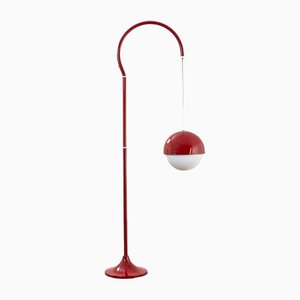 Model 5055 Red Metal Ground Lamp with Ups and Down System by Luigi Bandini Buti for Kartell-FWM-1355348