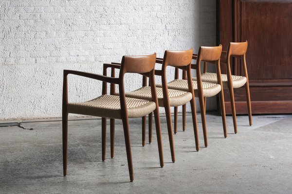 Model 57 Dining Chairs by Niels O. Moller for J.L. Møllers, Denmark, 1960s, Set of 4-GNT-1815234