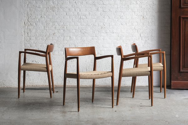 Model 57 Dining Chairs by Niels O. Moller for J.L. Møllers, Denmark, 1960s, Set of 4-GNT-1815234