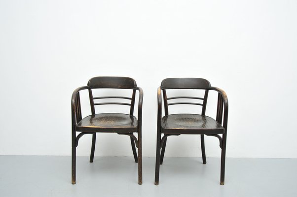 Model 6093 Chairs in Beech by Jacob & Josef Kohn, Vienna, Austria, 1890s, Set of 2-ZE-1763337