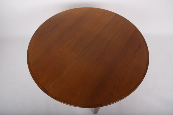 Model 62 Round Dining Table by Henning Kjærnulf for Sorø Stolefabrik, 1960s-DQ-1386135