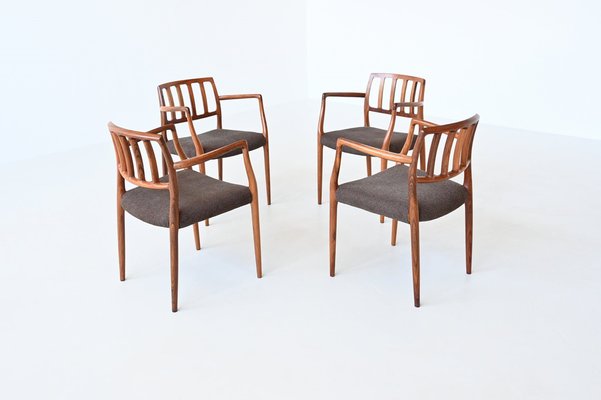 Model 66 Armchairs in Rosewood by Niels Otto Møller for J.L. Møllers, 1970s, Set of 4-BXV-1791751