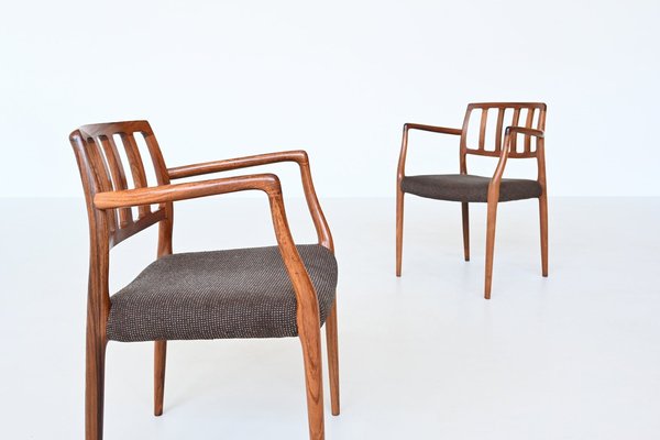 Model 66 Armchairs in Rosewood by Niels Otto Møller for J.L. Møllers, 1970s, Set of 4-BXV-1791751