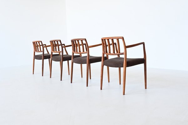 Model 66 Armchairs in Rosewood by Niels Otto Møller for J.L. Møllers, 1970s, Set of 4-BXV-1791751