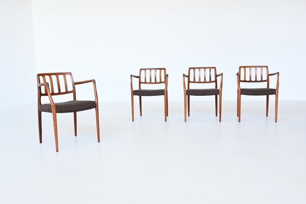 Model 66 Armchairs in Rosewood by Niels Otto Møller for J.L. Møllers, 1970s, Set of 4-BXV-1791751