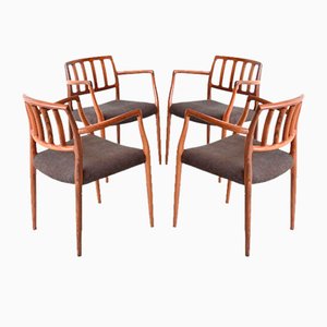 Model 66 Armchairs in Rosewood by Niels Otto Møller for J.L. Møllers, 1970s, Set of 4-BXV-1791751