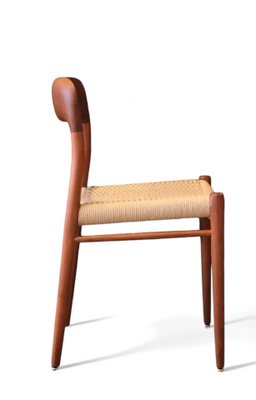 Model 75 Chair in Teak and New Wicker Seat by Niels Otto Møller for J.L. Møllers, 1950s-BPJ-2020028