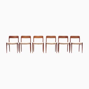 Model 75 Chairs by Niels Möller, 1960s, Set of 6-XID-1261672