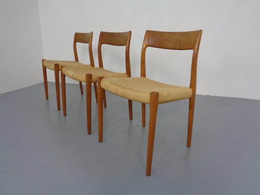 Model 77 Dining Chair in Teak and Papercord by Niels Otto Møller for J.L. Møllers, 1960s-RDW-1382389