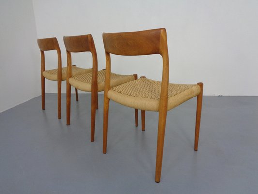 Model 77 Dining Chair in Teak and Papercord by Niels Otto Møller for J.L. Møllers, 1960s-RDW-1382389