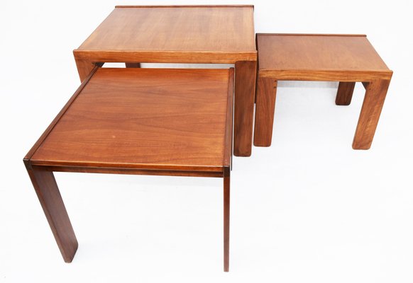 Model 777 Walnut Coffee Tables by Tobia & Afra Scarpa for Cassina, 1960s, Set of 3-WF-868863