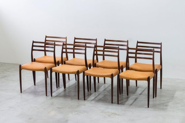 Model 78 Dining Chairs by Niels O. Møller, 1950s, Set of 8-KO-2024164