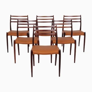 Model 78 Rosewood Chairs by Niels Otto Møller for J.L. Møllers Denmark, 1962, Set of 6-DQ-1404486