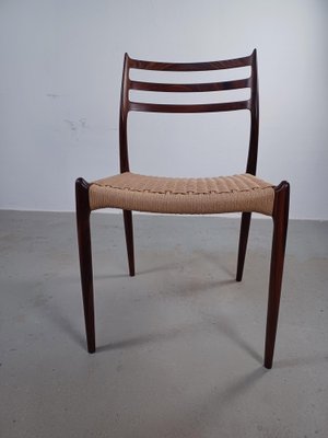 Model 78 Rosewood Dining Chair with Papercord from J.L. Møllers, 1960s-VVO-1973820