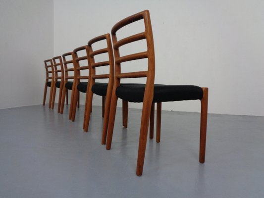 Model 85 Teak Dining Chairs by Niels Otto Møller for J. L. Møllers, 1960s, Set of 6-RDW-1377340