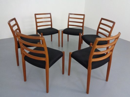 Model 85 Teak Dining Chairs by Niels Otto Møller for J. L. Møllers, 1960s, Set of 6-RDW-1377340