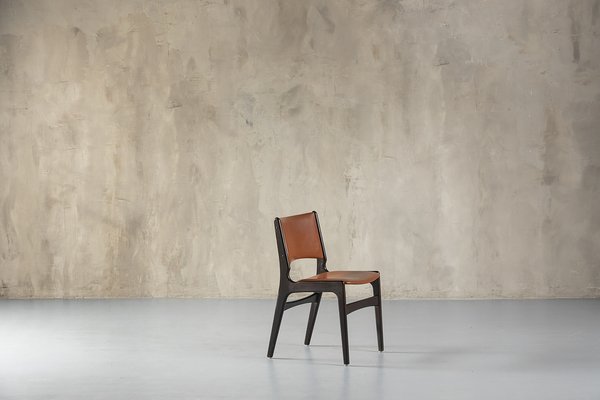 Model 89 Teak and Leather Chairs by Erik Buch, 1970s, Set of 4-SPE-1802934